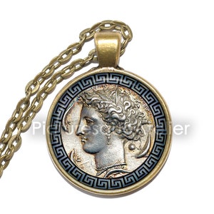 ARETHUSA Necklace, Greek, Mythology, Nymph, Divinity, Art Pendant Necklace, Glass Pendant