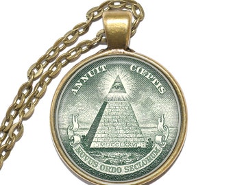EYE OF PROVIDENCE Necklace/Keyring, Symbol, Eye of God, All-seing, Rays of Light, Glory, Divine, Art Pendant Necklace, Glass Pendant