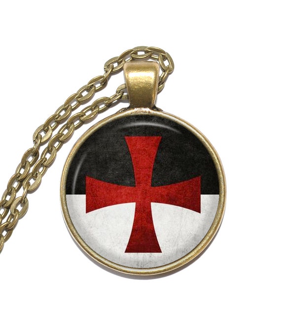 BEAUCEANT Necklace Knights Templar Flag Symbol Art Pendant | Etsy