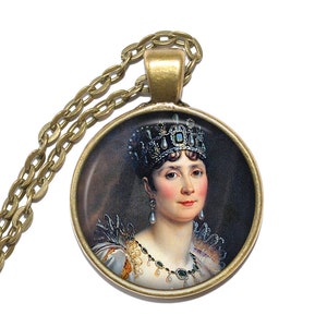 Colar/chaveiro JOSÉPHINE BONAPARTE, Imperatriz, Francês, Napoleão I, Joséphine de Beauharnais, Colar com pingente de arte, pingente de vidro