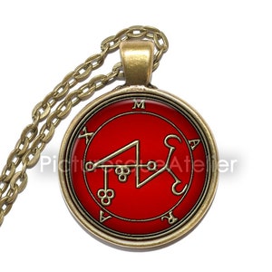 MARAX Necklace, Sigil, Demon Earl, Day Demon, Goetia, Goetic Demon, Art Pendant Necklace, Glass Pendant