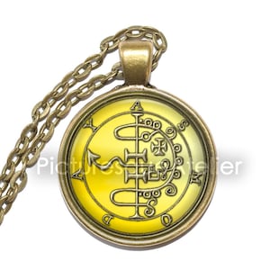 ASMODAY Necklace, Sigil, Demon King, Day Demon, Goetia, Goetic Demon, Art Pendant Necklace, Glass Pendant
