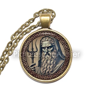 HADES Halsband/Nyckelring, Underjordens Gud, De Dödas Gud, Den Rike, Rikedomsgivare, Den Osynlige, Grekisk, Glashänge bild 1