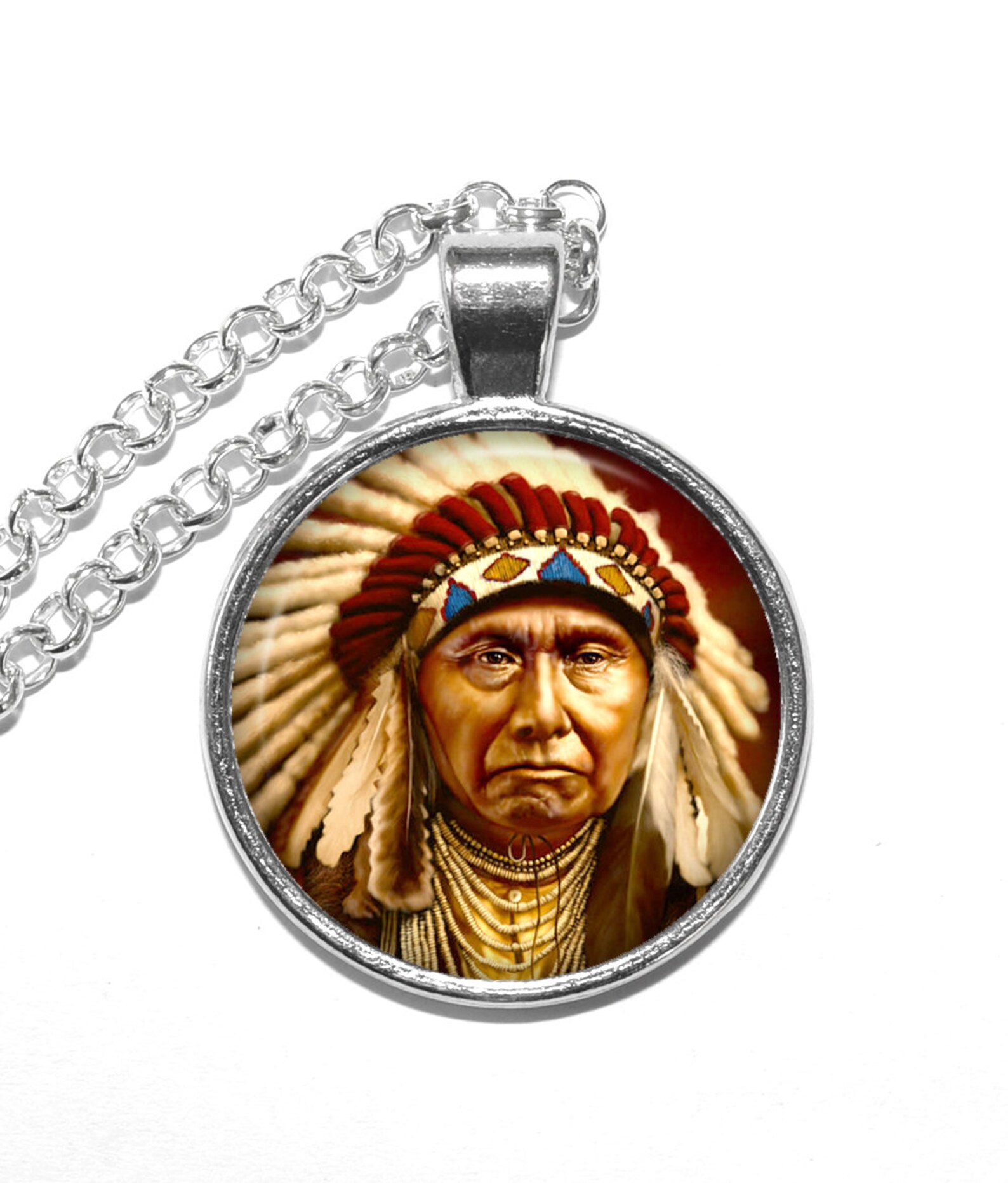 CHIEF JOSEPH Necklace/keyring, Nez Perce, Hinmahtooyahlatkekt, Wal