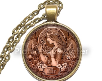 EIR Necklace, Goddess of Healing, Protection, Mercy, Help, Asatru, Vikings, Valkyrie, Old Norse, Mythology, Art Pendant Necklace
