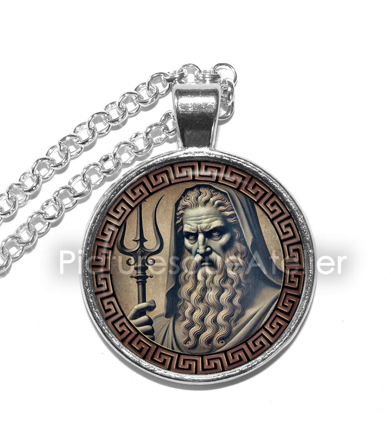 HADES Halsband/Nyckelring, Underjordens Gud, De Dödas Gud, Den Rike, Rikedomsgivare, Den Osynlige, Grekisk, Glashänge bild 2