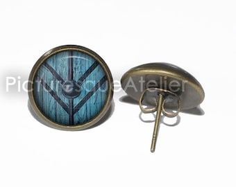 LAGERTHA Stud Earrings, Vikings, Shield Maiden, Shield, Stainless Steel, Wearable Art, Stud Earrings, Art Earrings, Handmade Jewelry