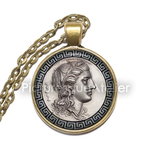 PERSEPHONE Necklace, Goddess of Spring, Queen of the Underworld, Greek, Wife of Hades, Growth, Fertility, Love, Glass Pendant, Keyring