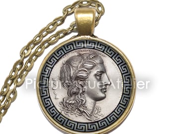 PERSEPHONE Necklace, Goddess of Spring, Queen of the Underworld, Greek, Wife of Hades, Growth, Fertility, Love, Glass Pendant, Keyring