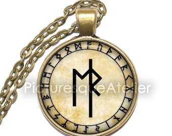 EIR Necklace/Keyring, Goddess of Healing, Protection, Symbol, Mercy, Help, Asatru, Vikings, Valkyrie, Old Norse, Mythology, Glass Pendant