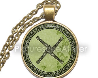 ST. BRIGID'S CROSS ketting/sleutelhanger, symbool, Keltisch, bescherming, kunst hanger ketting, handgemaakte sieraden