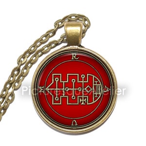 RAUM Necklace, Sigil, Demon of the Night, Demon Earl, Night Demon, Goetia, Goetic Demon, Art Pendant Necklace, Glass Pendant