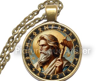 FORSETI Necklace/Keyring, God of Justice, God of Peace, God of Reconciliation, Fair Judgment, Vikings, Scandinavian, Glitnir, Glass Pendant