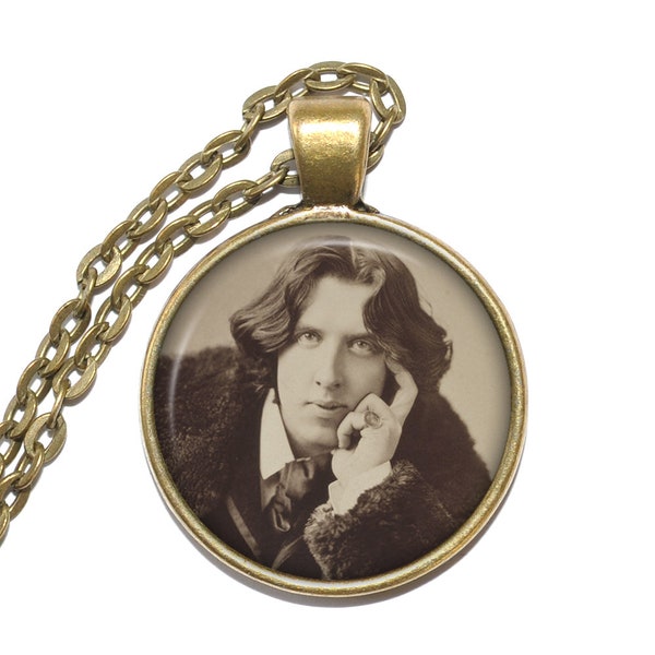 OSCAR WILDE Necklace, Writer, Poet, Playwright, Irish, Dorian Gray, Epigrams, Art Pendant Necklace