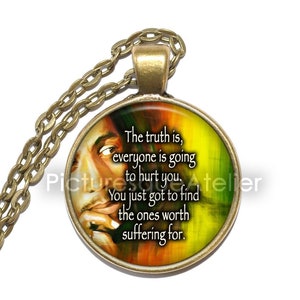 BOB MARLEY QUOTE Halskette, King of Reggae, Jamaika, Inspiration, Kunst Anhänger Halskette, Inspiration Halskette, handgemachter Schmuck