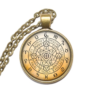 ALCHEMICAL SIGIL Necklace, Symbol, Natural Philosophy, Protoscience, Art Pendant Necklace, Glass Pendant