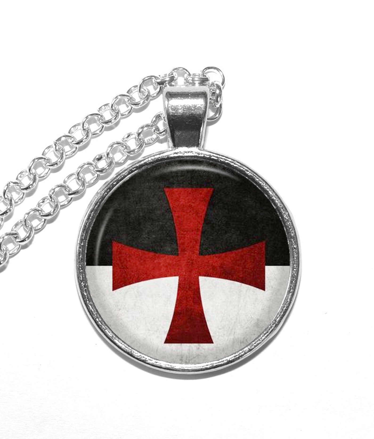 BEAUCEANT Necklace Knights Templar Flag Symbol Art Pendant - Etsy