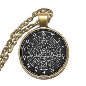ALCHEMICAL SIGIL Necklace, Symbol, Natural Philosophy, Protoscience, Art Pendant Necklace, Glass Pendant