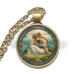 CALYPSO Halskette/Schlüsselanhänger, Göttin, Nymphe, Tochter des Atlas, Ogygia, Odysseus, Griechisch, Mythologie, Glasanhänger