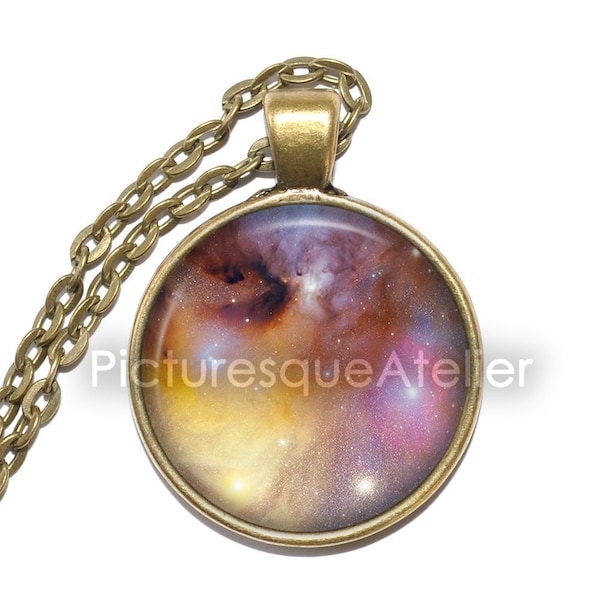 RHO OPHIUCHI Necklace, Antares, Nebular Complex, Cosmic Dust, Constellation, Ophiuchus, Space, Universe, Art Pendant Necklace, Glass Pendant