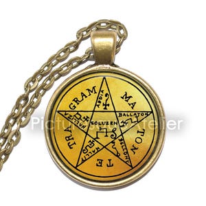 PENTAGRAM av SALOMO Halsband/Nyckelring, Gudomligt skydd, Kontroll över andar, Fem element, Kabbalah, Talisman, Mikrokosmos, Mysticism