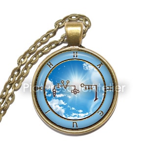 ANGEL HAHEUIAH SEAL ketting/sleutelhanger, beschermengel, 17-22 juli, talisman, bescherming, symbool, kunst hanger ketting, glazen hanger afbeelding 1
