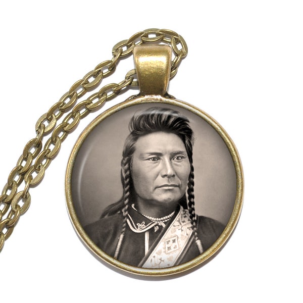 CHIEF JOSEPH Necklace, Nez Perce, Hin-mah-too-yah-lat-kekt, Wal-lam-wat-kain band, Wallowa band, Indian, Native American, Leader, Chief