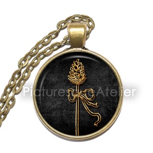 THYRSUS SYMBOL Necklace/Keyring, Rod of Dionysus, Symbol of Fertility, Symbol of Prosperity, Symbol of Madness, Turn Water into Wine