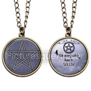 WICCAN Double Sided Necklace, Pentacle, Quote, Spiritual, Wicca, Witch, Witchcraft, Pagan, Nature, Ancient, Agnostic, Inspiration
