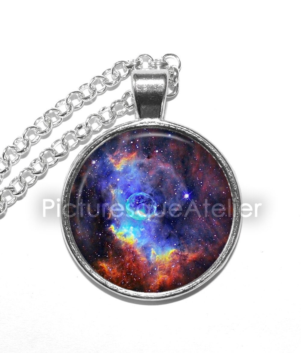 BUBBLE NEBULA Necklace, Cassiopeia Constellation, Galaxy, Space