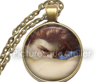 FALLEN ANGEL Necklace, L'Ange Dechu, Alexandre Cabanel, Painter, Academicism,French, Glass Pendant, Handmade Jewelry