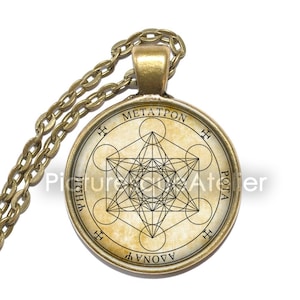 ARCHANGEL METATRON SIGIL Necklace, Puritan Archangel, Sacred Geometry, Angel of Life, Art Pendant Necklace, Glass Pendant, Keyring