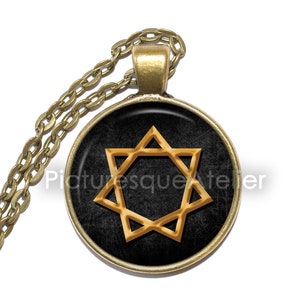 STAR OF BABALON Necklace, Thelema, Occult, Symbol, Goddess Babalon, Scarlet Woman, Great Mother, Mother of Abominations, Glass pendant
