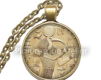 Collar/Llavero THOTH, Dios del ajuste de cuentas, Dios de la luna, Dios del aprendizaje, Dios de la escritura, Egipcio, Antiguo, Colgante de arte, Colgante de vidrio