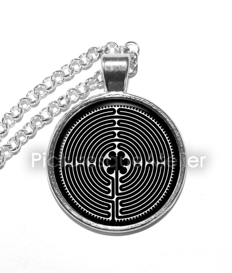 Labyrinth Chain LABYRINTH OF CHARTRES Necklace, Labyrinth, Famous, Chartres Cathedral ...