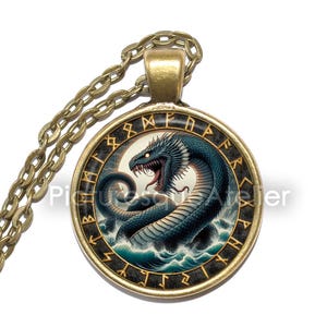 JÖRMUNGANDR Necklace/Keyring, Miðgarðsormr, Midgard Serpent, Ragnarök, Norse, Scandinavian, Chaos, Destruction, End of the Cosmos