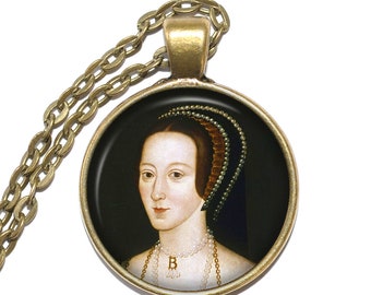ANNE BOLEYN Necklace/Keyring, Queen, England, Henry VIII, Martyr, Art Pendant Necklace, Glass Pendant, Handmade Jewelry