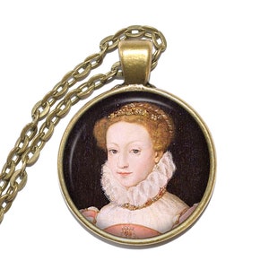 MARY STUART Necklace/Keyring, Queen of Scots, Mary I, Scotland, Art Pendant Necklace, Glass Pendant, Handmade Jewelry