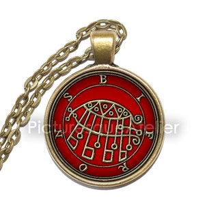 BIFRONS Necklace, Sigil, Demon of the Night, Demon Earl, Night Demon, Goetia, Goetic Demon, Art Pendant Necklace, Glass Pendant