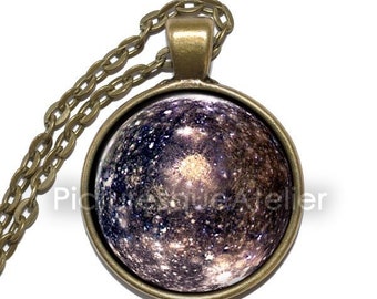 CALLISTO Necklace/Keyring, Moon, Jupiter, Space, Universe, Art Pendant Necklace, Art Pendant Keyring, Glass Pendant, Handmade Jewelry