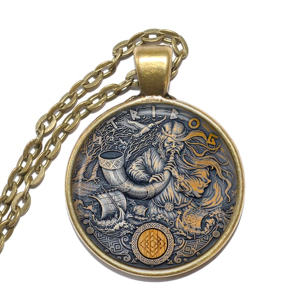 STRIBOG Halskette, Gott des Windes, Verteilung des Reichtums, Slawische, Kunst Anhänger Halskette, Handgemachter Schmuck