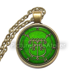 GREMORY Necklace, Sigil, Demoness of the Night, Demoness Duchess, Night Demoness, Goetia, Goetic Demon, Art Pendant Necklace, Glass Pendant