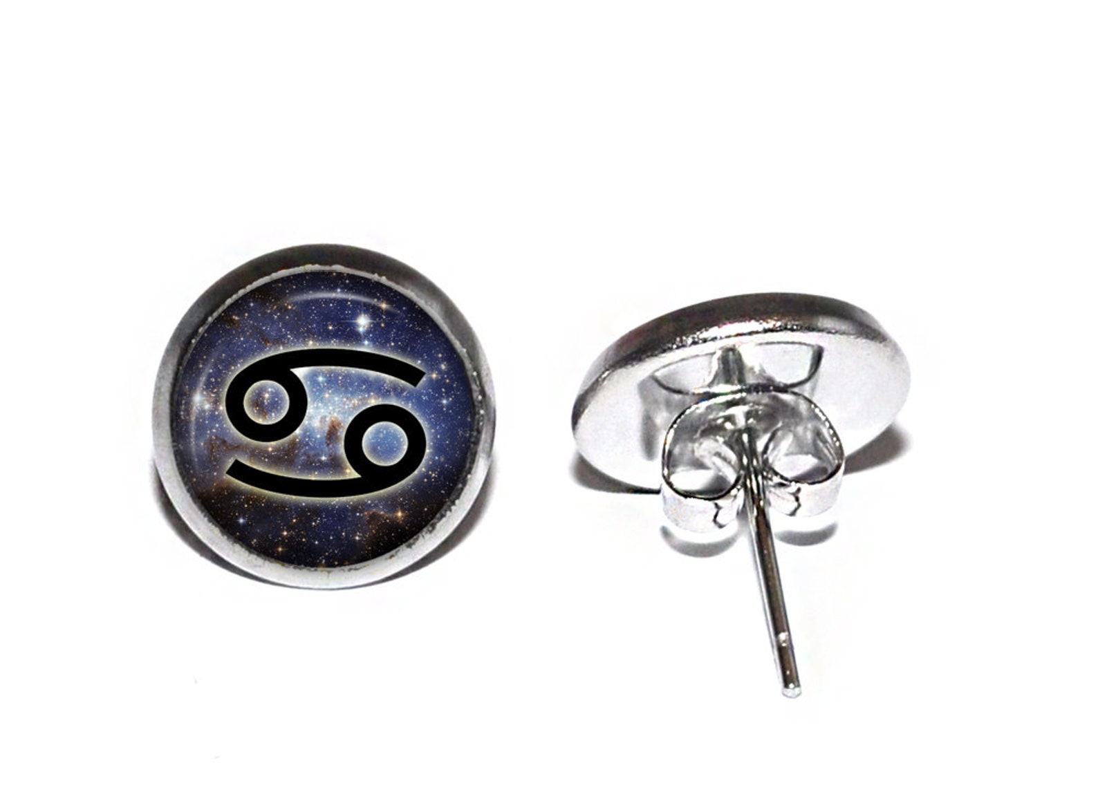 CANCER Stud Earrings Zodiac Astrological Nickel free Lead Etsy