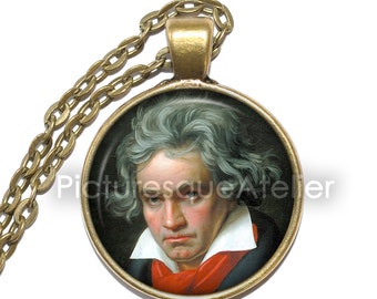 BEETHOVEN-ketting, Ludwig van Beethoven, klassieke periode, romantische periode, componist, pianist, muzikant, Duits, kunsthangerketting