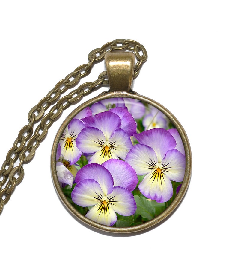 PANSY Necklace Flower Necklace Viola tricolor var. Etsy