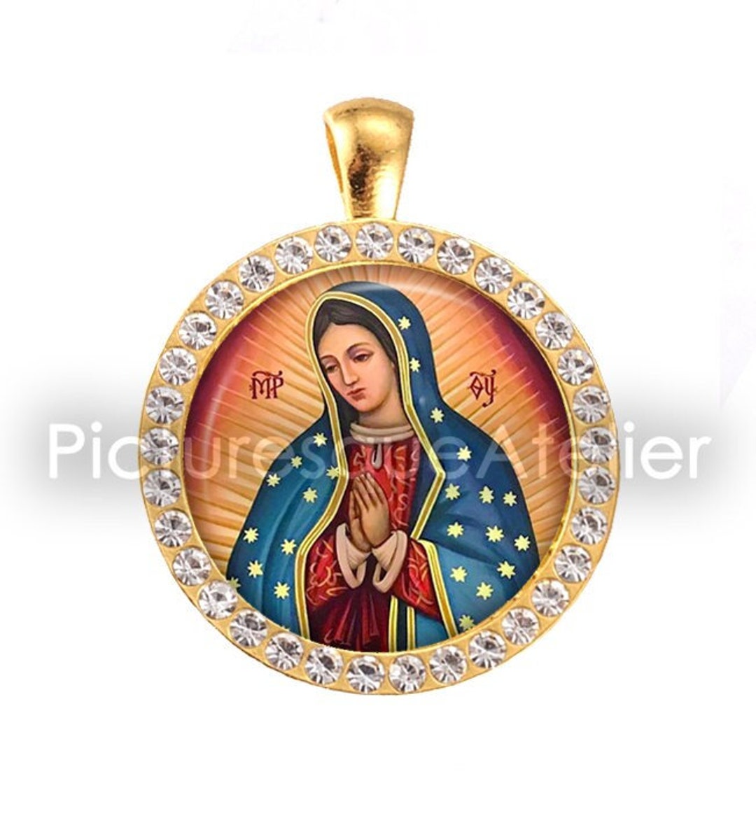 799646c01 VIRGIN OF GUADALUPE Pendant, Our Lady of Guadalupe, Nuestra Señora De ...