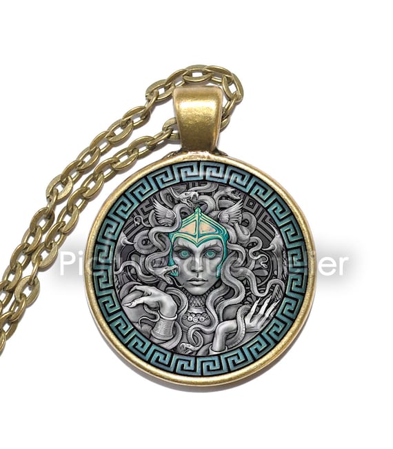 MEDUSA Necklace, Gorgo, Gorgons, Venomous Snakes, Greek, Mythology