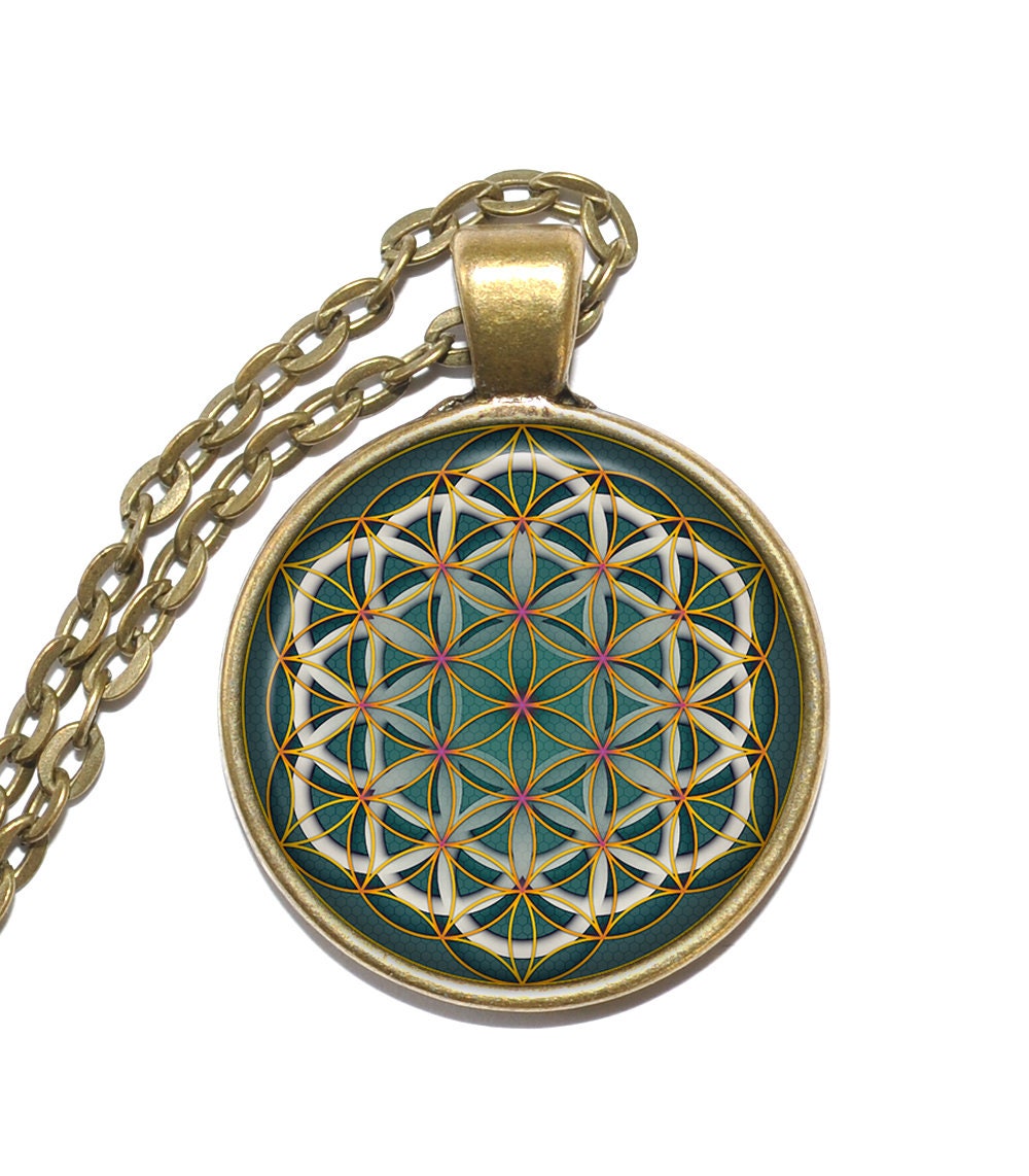 Collana Fiore della Vita: Ciondolo in argento con geometria sacra - Italia