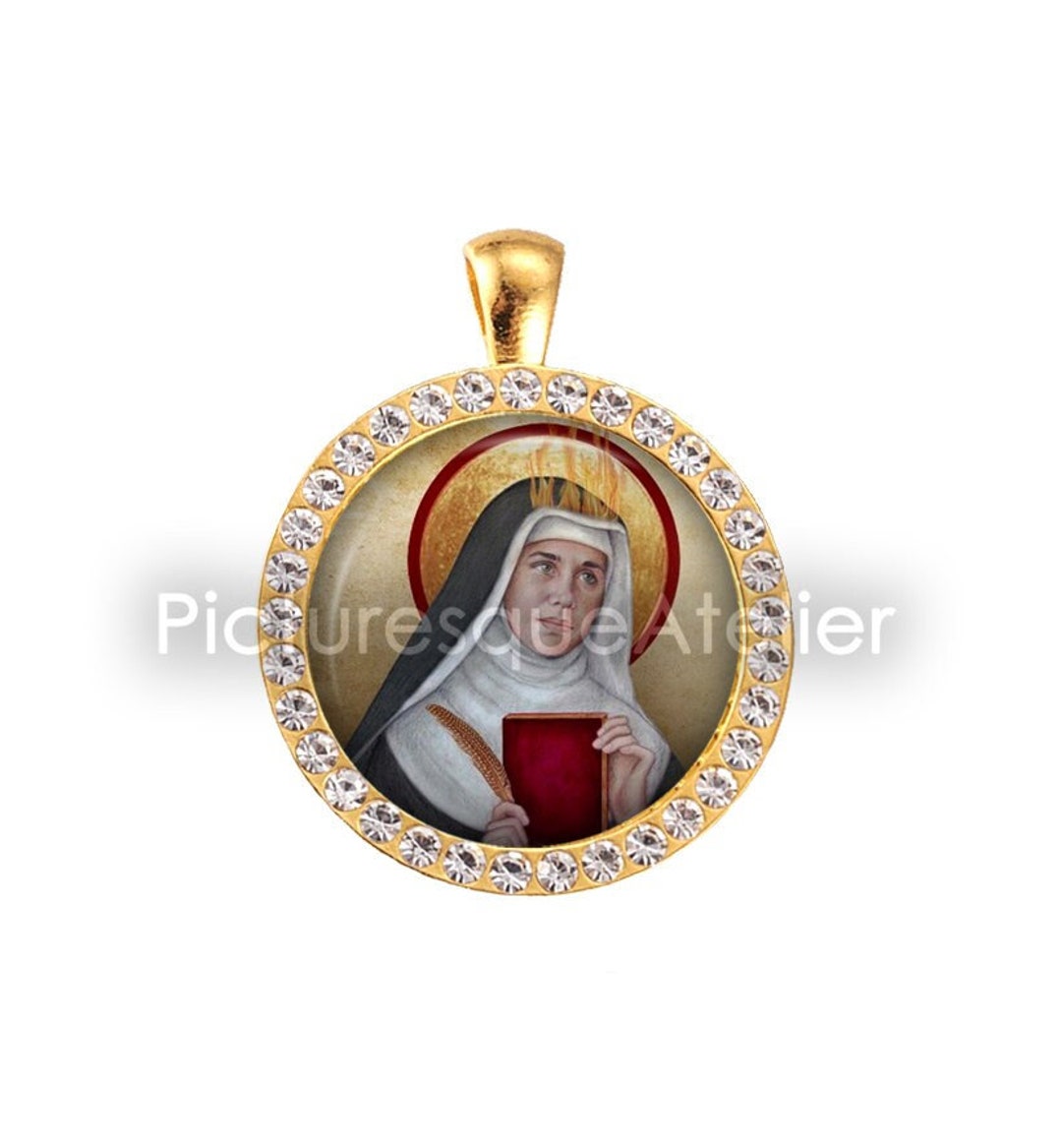 SAINT HILDEGARD of BINGEN Pendant, Patron Saint of Musicians, Patron