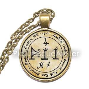 Collier/porte-clés ARCHANGE SACHIEL SEAL, ange de la prospérité, ange de la bonne fortune, ange de la charité, richesse, abondance, générosité